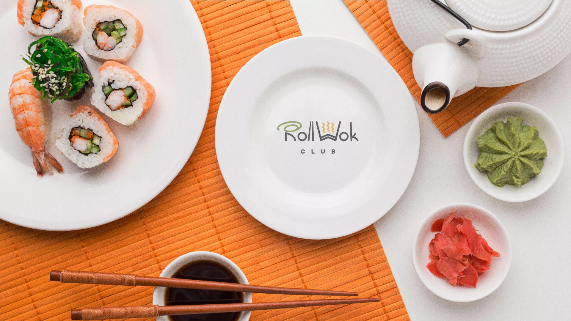 Разработка логотипа и фирменного стиля суши-бара «Roll Wok Club» в Бавлах