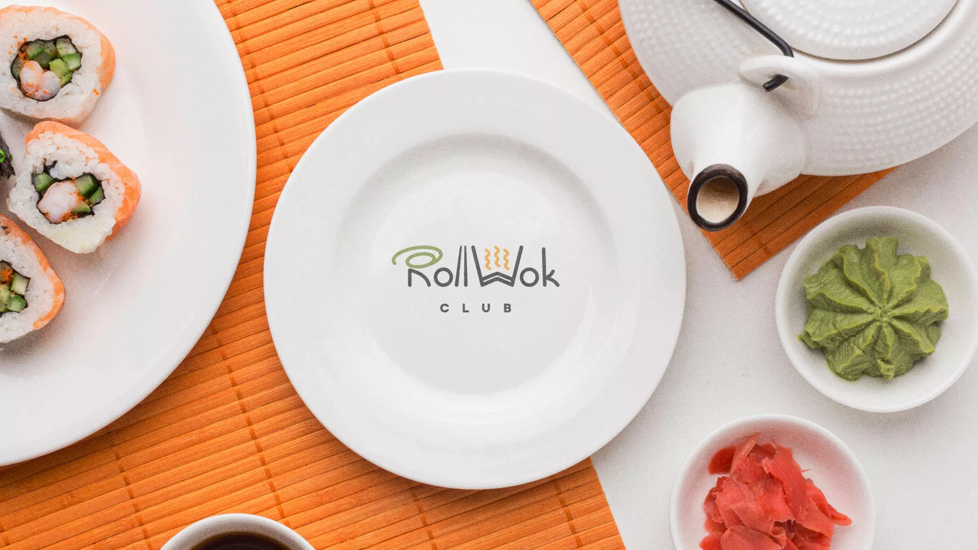 Разработка логотипа и фирменного стиля в Бавлах для суши-бара «Roll Wok Club»